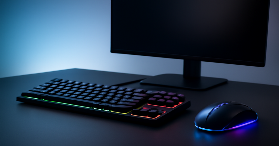 High-quality image of игровые аксессуары для ПК in a modern workspace setup.